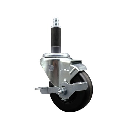 Service Caster 3.5'' SS Phenolic Wheel Swivel 1'' Expanding Stem Caster SCC-SSEX20S3514-PHS-1